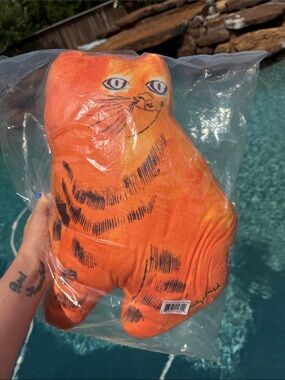 Andy Warhol x KidRobot Orange Cat Decorative Throw Pillow NWT Kitten